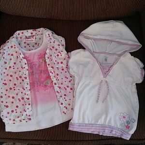 Set of 2 Girls (S 4-5) Pretty Short Sleeve Shirts